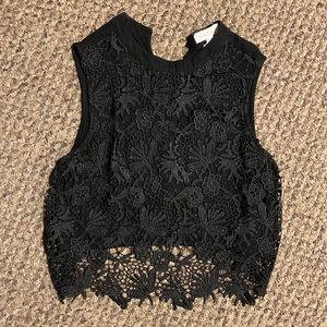 Black Lace Crop Top